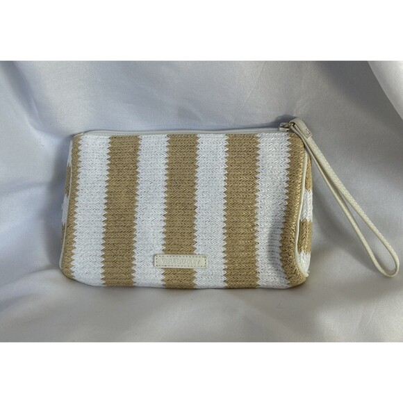 Vera Bradley Striped Wristlet in Natural Stripe With Metallic Threading NWT - Picture 2 of 9